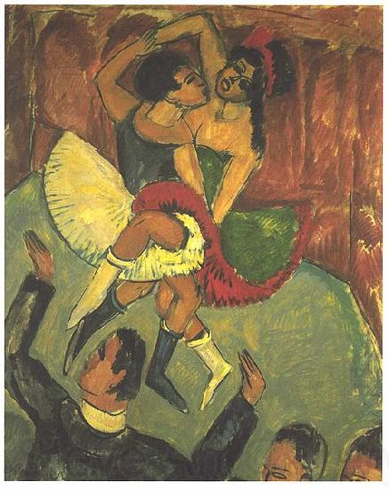 Ernst Ludwig Kirchner Dance of negros France oil painting art